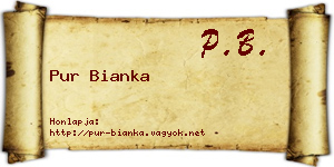 Pur Bianka névjegykártya
